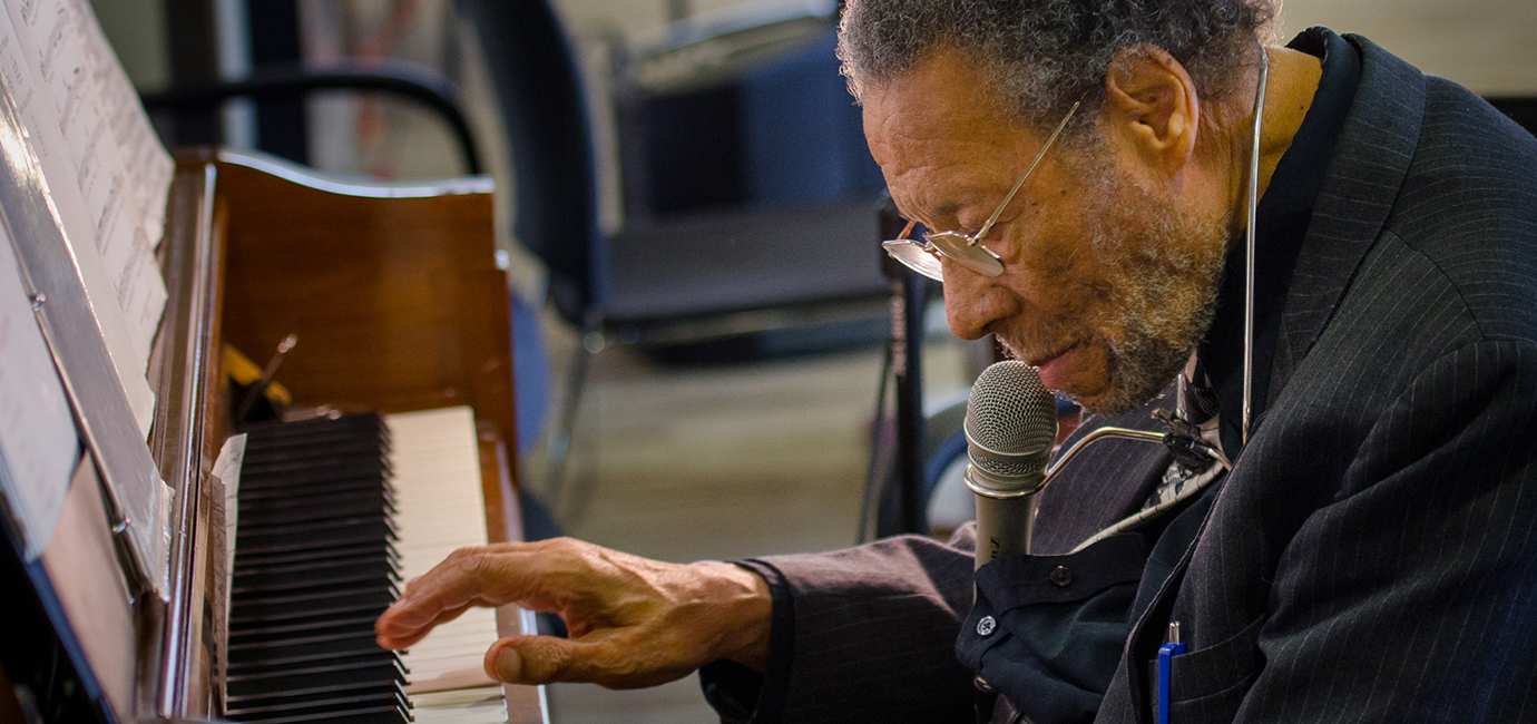 man playing piano